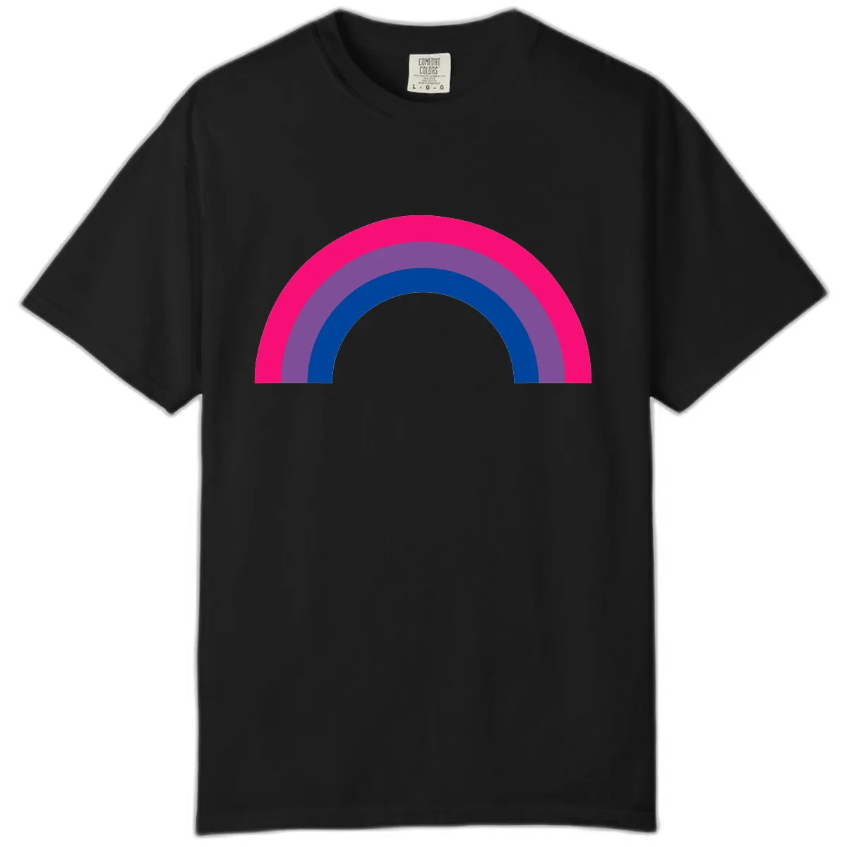 Concentric Rainbow Pride Spectrum Comfort Color in Black