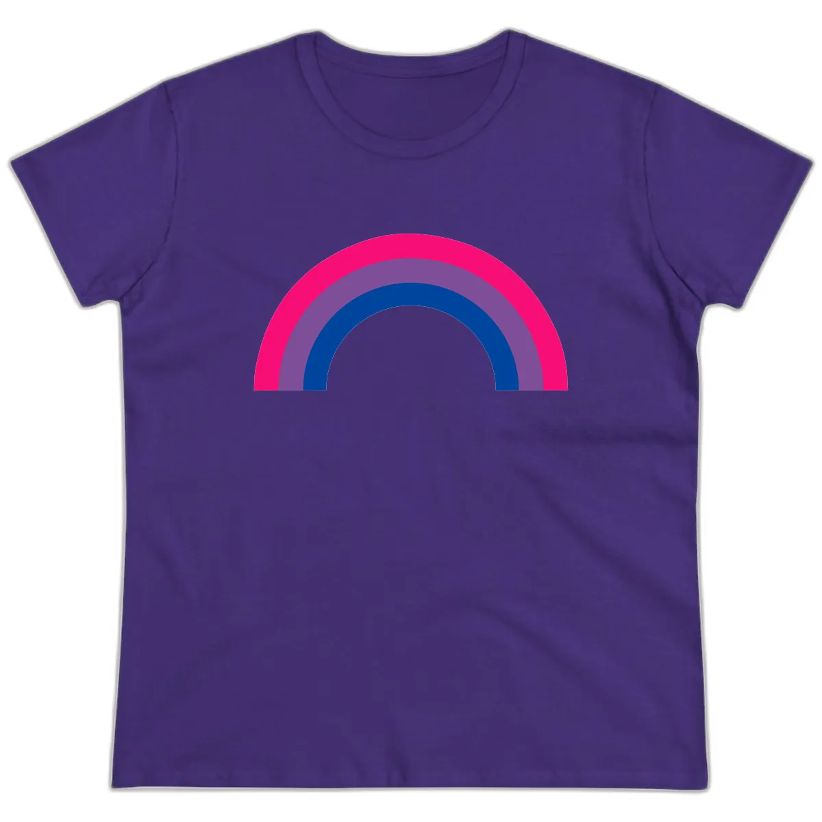 Concentric Rainbow Pride Spectrum Ladies Tee in Purple