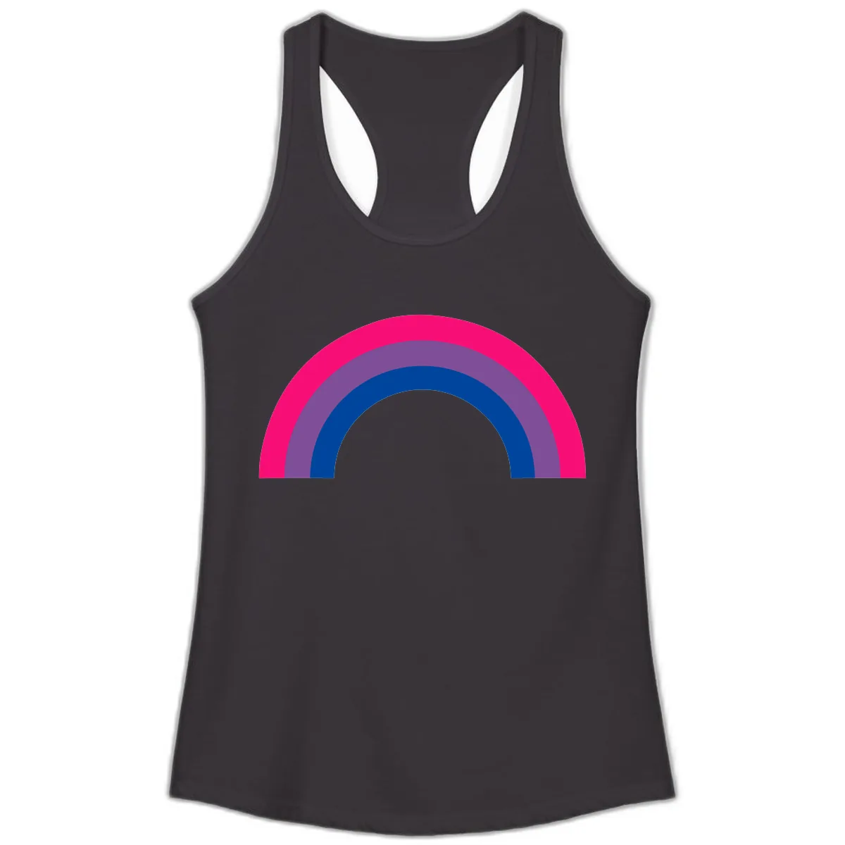 Concentric Rainbow Pride Spectrum Ladies Tank in Black