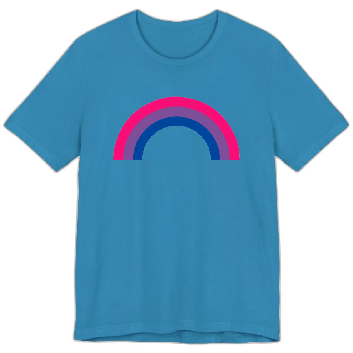 Concentric Rainbow Pride Spectrum Premium T-Shirt in Aqua