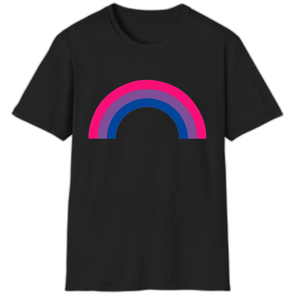 Concentric Rainbow Pride Spectrum T-Shirt in Black