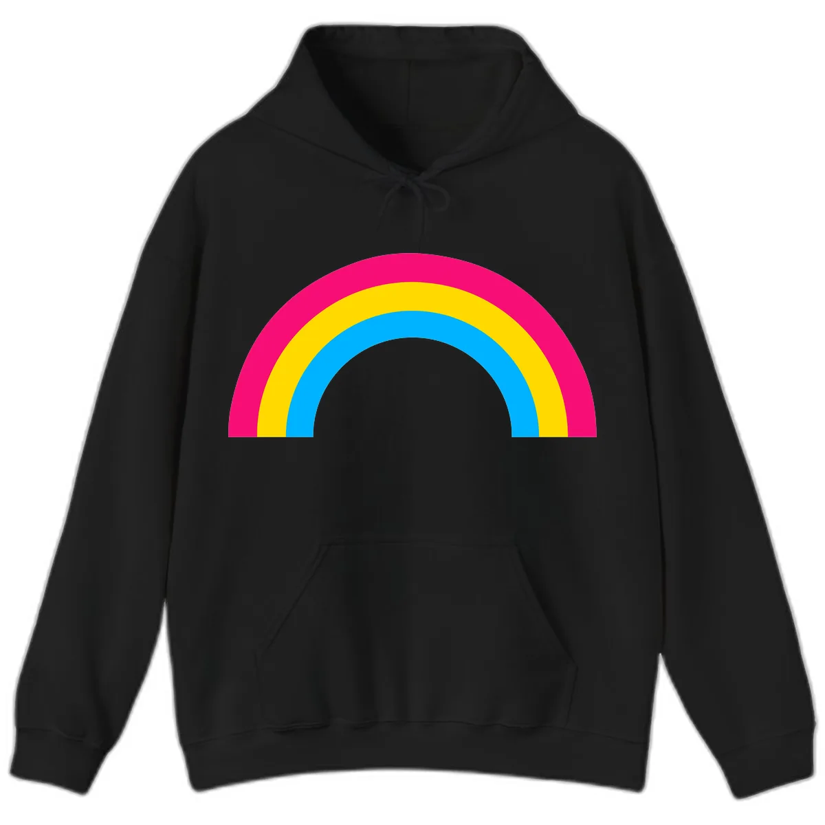 Classic Rainbow Stripes Hoodie in Black