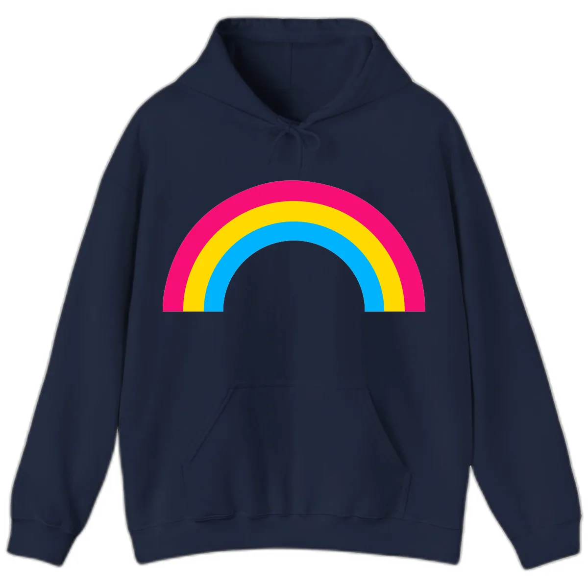 Classic Rainbow Stripes Hoodie in Navy