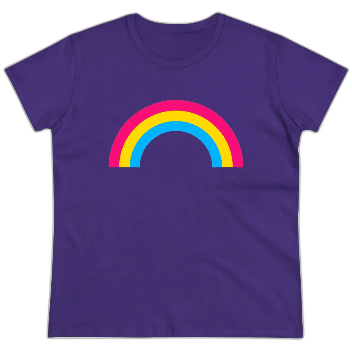 Classic Rainbow Stripes Ladies Tee in Purple