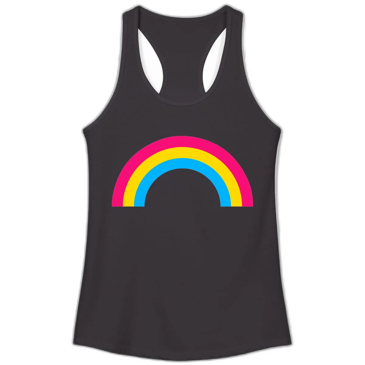 Classic Rainbow Stripes Ladies Tank in Black