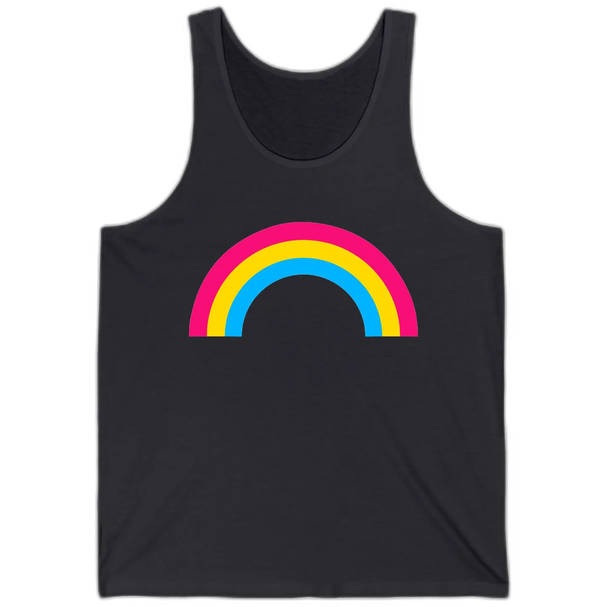 Classic Rainbow Stripes Tank in Dark Grey