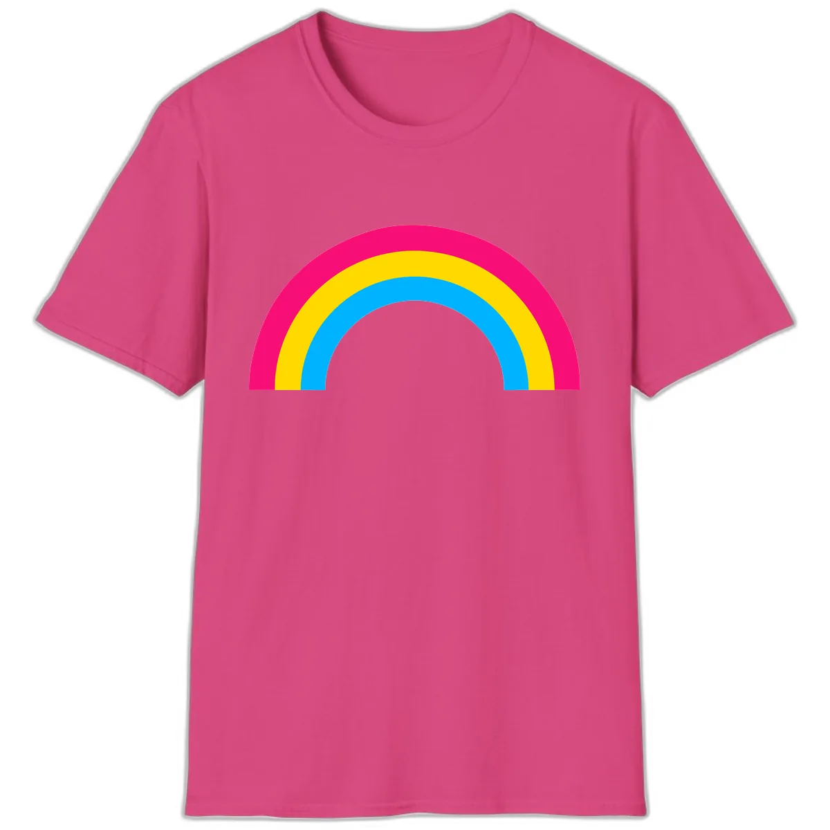 Classic Rainbow Stripes T-Shirt in Heliconia