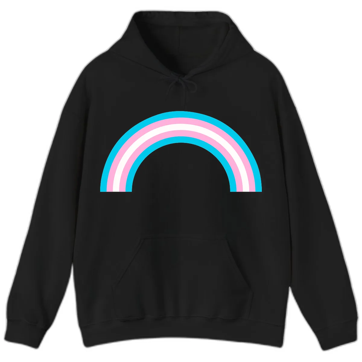 Pastel Rainbow Arch Hoodie in Black