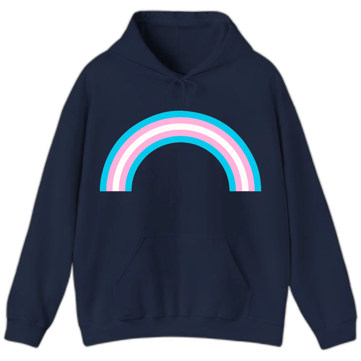 Pastel Rainbow Arch Hoodie in Navy