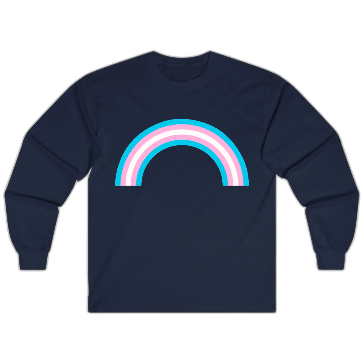 Pastel Rainbow Arch Long Sleeve in Navy