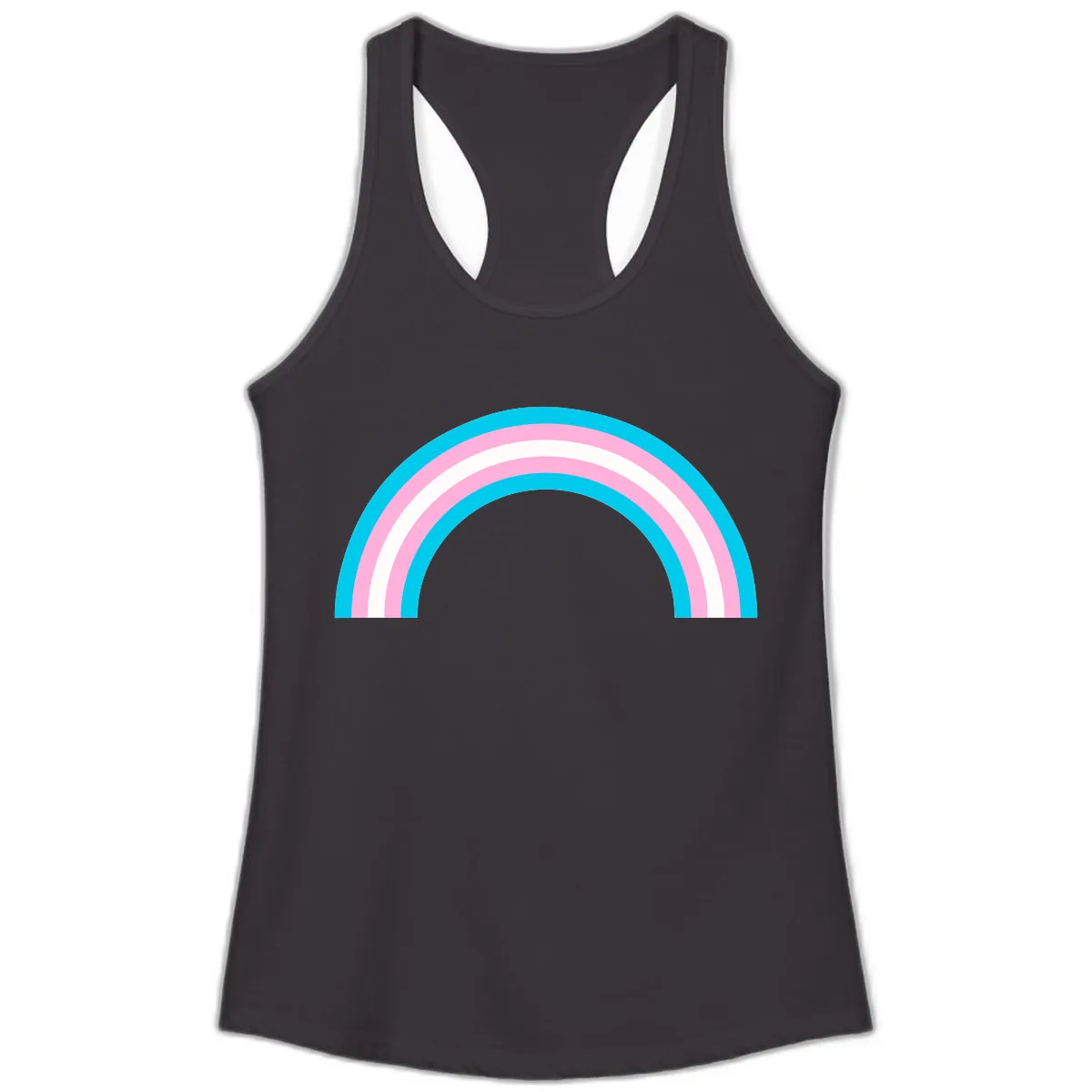 Pastel Rainbow Arch Ladies Tank in Black