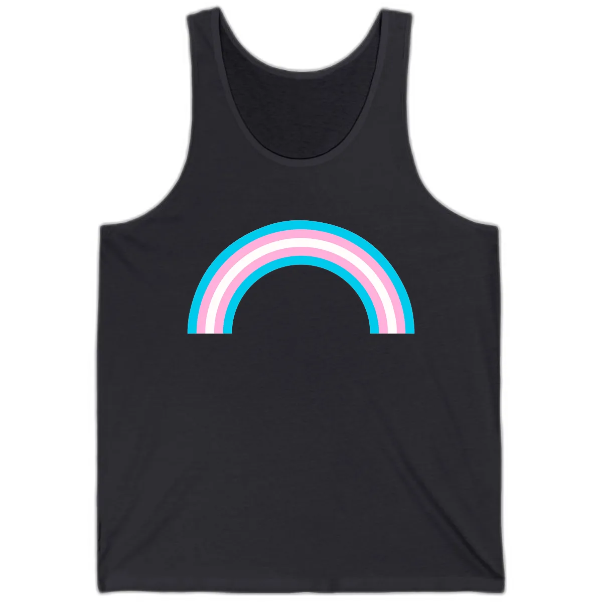 Pastel Rainbow Arch Tank in Dark Grey