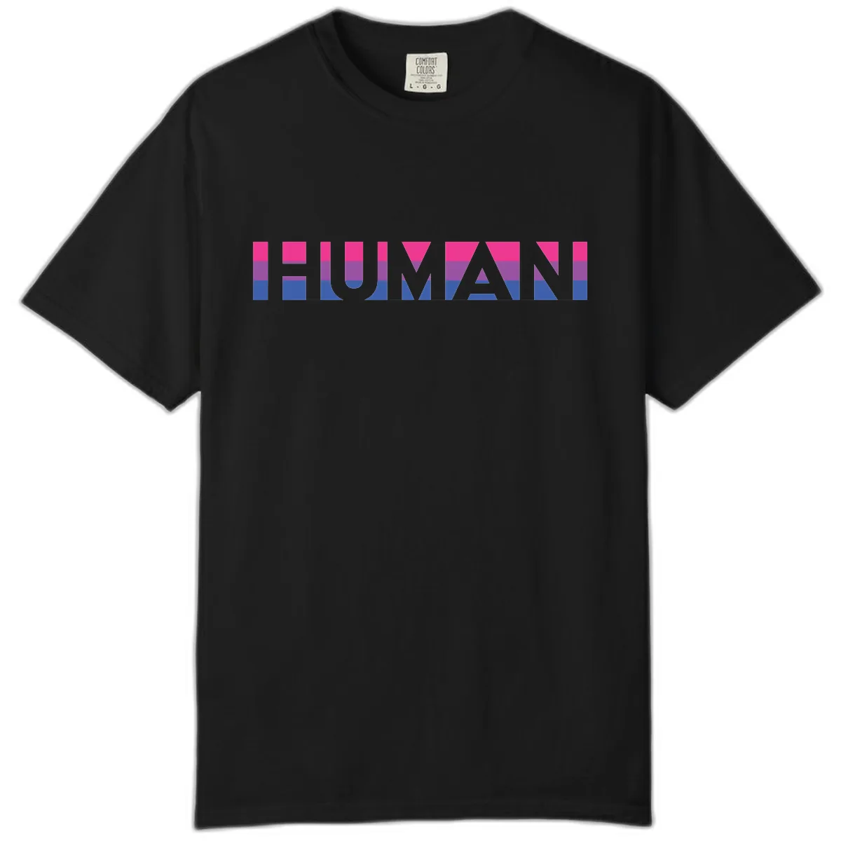 Human Pride Striped Design Comfort Color in Black