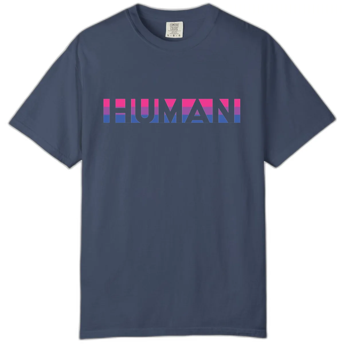 Human Pride Striped Design Comfort Color in Midnight