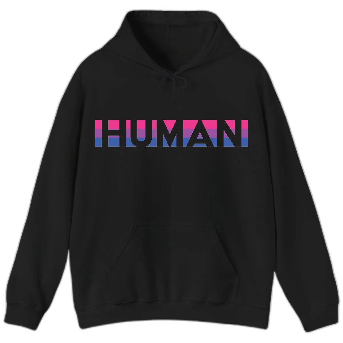 Human Pride Striped Design Hoodie in Black