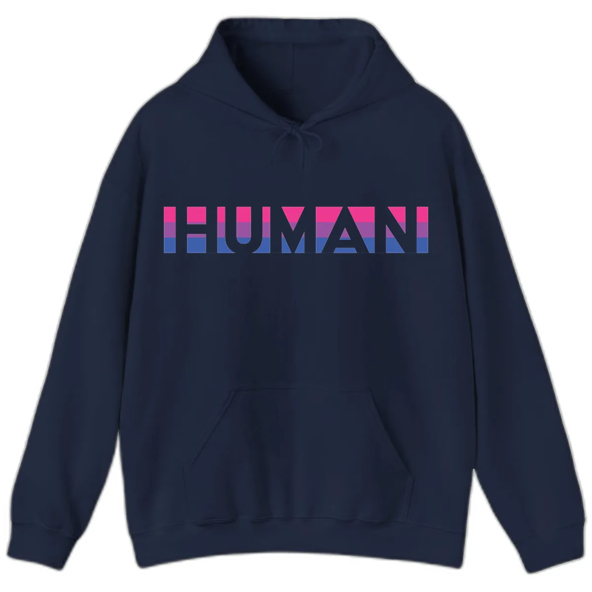 Human Pride Striped Design Hoodie in Navy