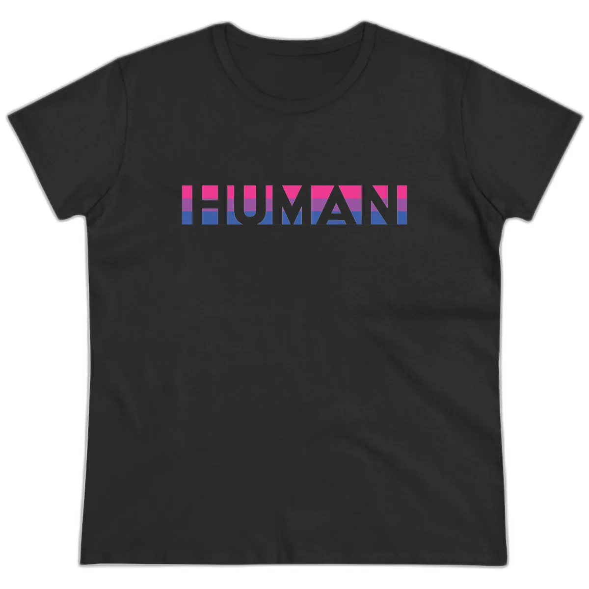 Human Pride Striped Design Ladies Tee in Black