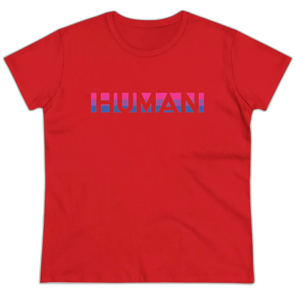 Human Pride Striped Design Ladies Tee in Red