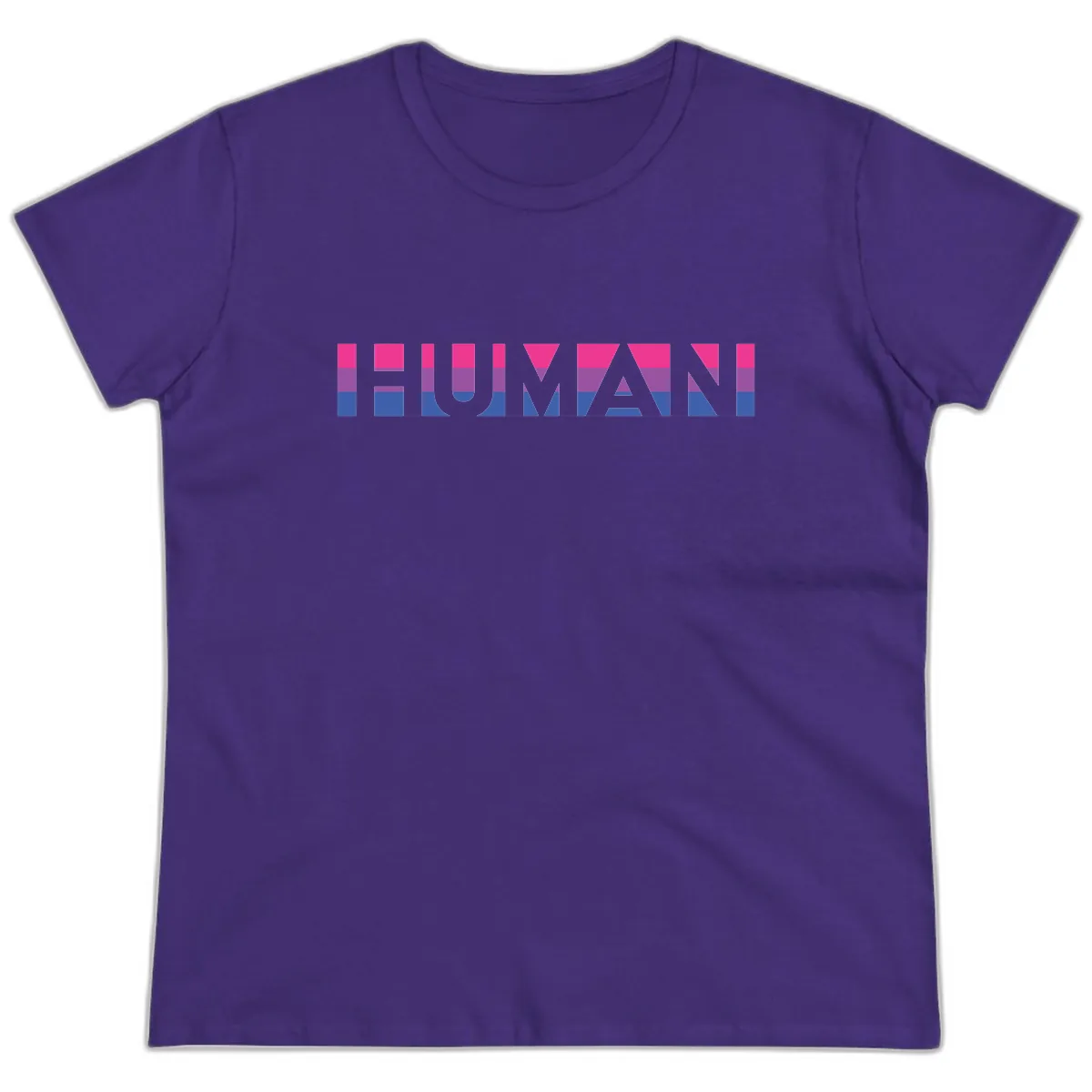Human Pride Striped Design Ladies Tee in Purple