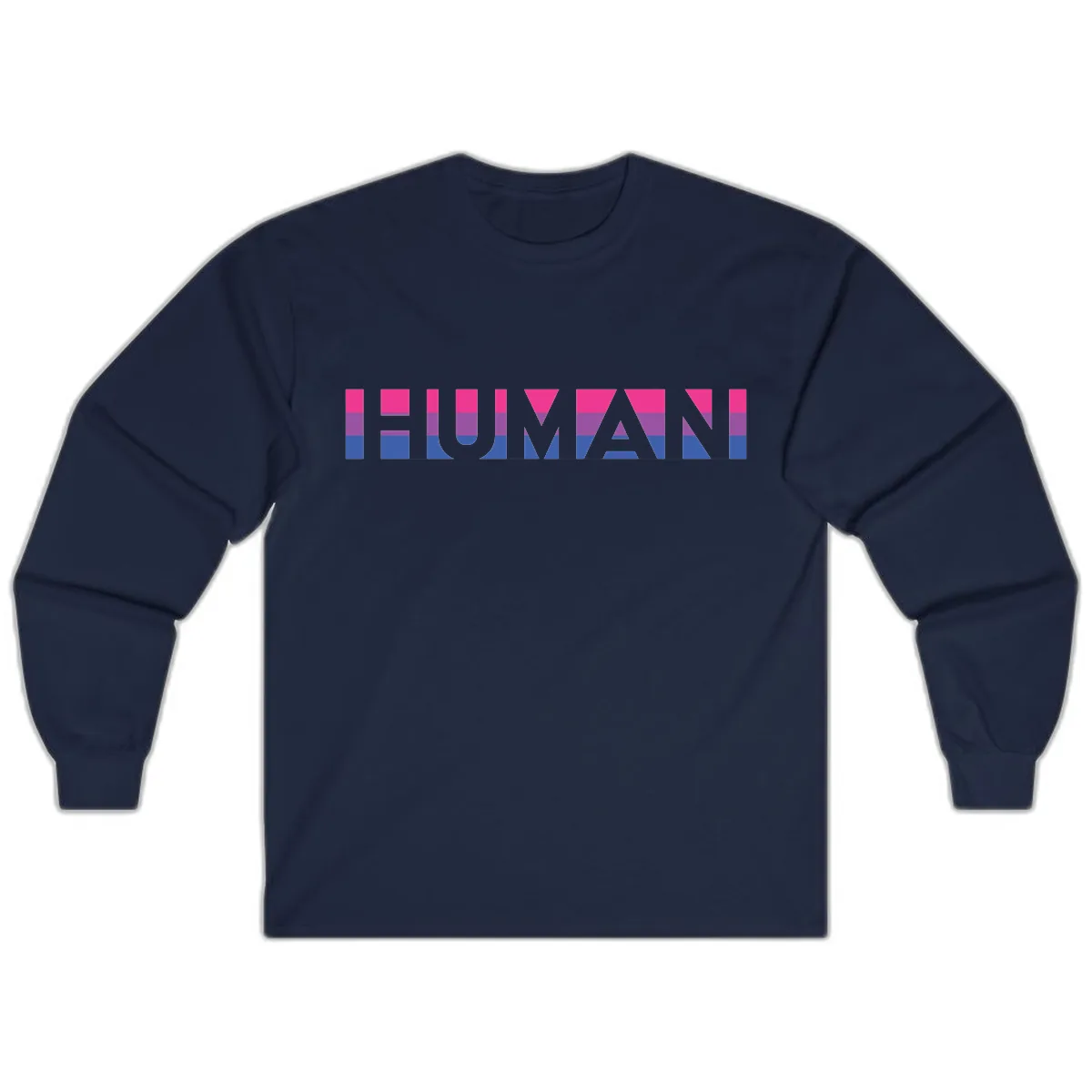 Human Pride Striped Design Long Sleeve in Navy