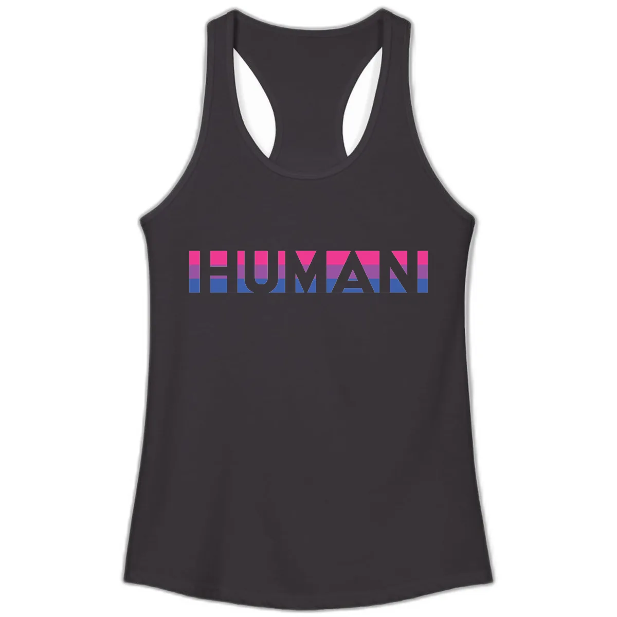 Human Pride Striped Design Ladies Tank in Black