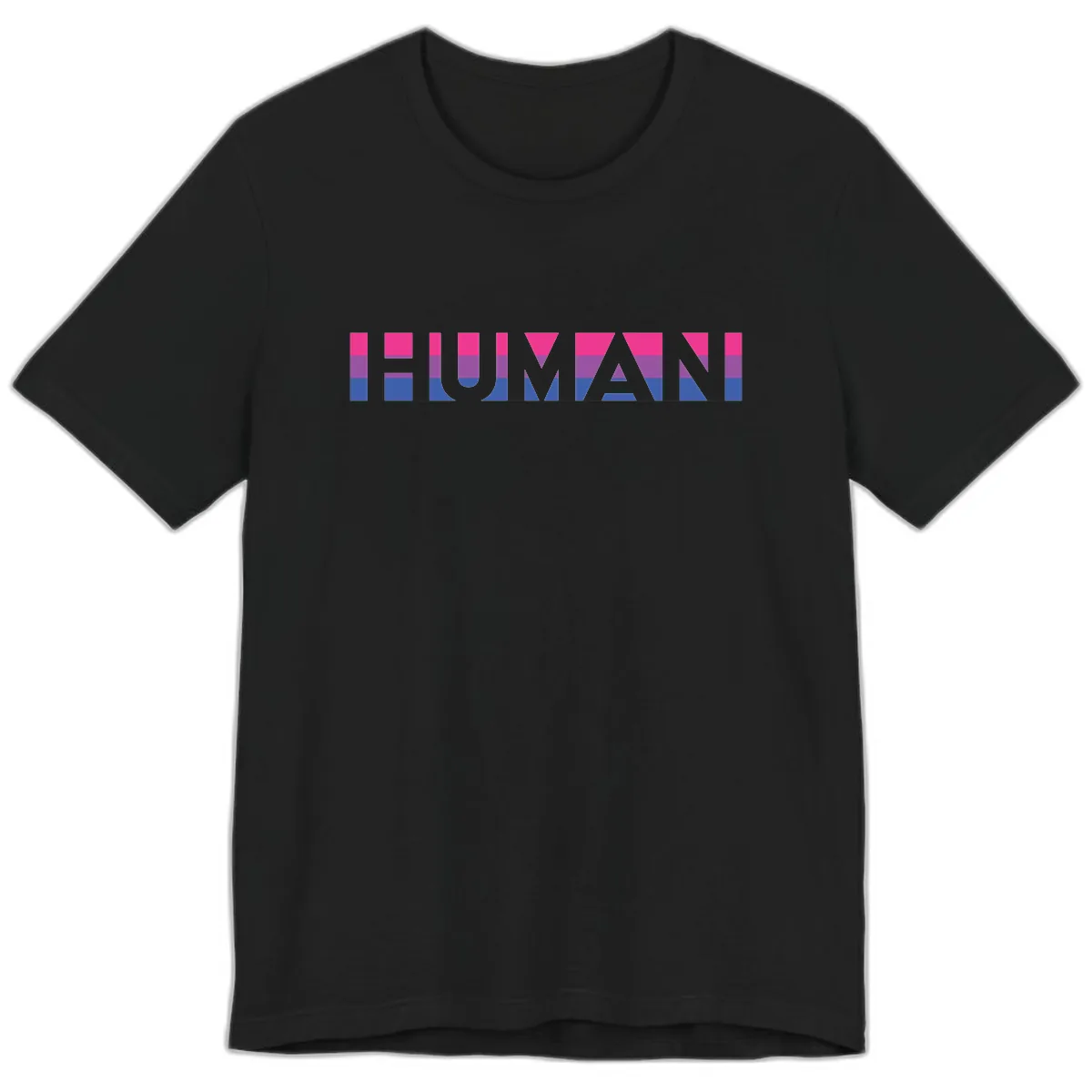 Human Pride Striped Design Premium T-Shirt in Black