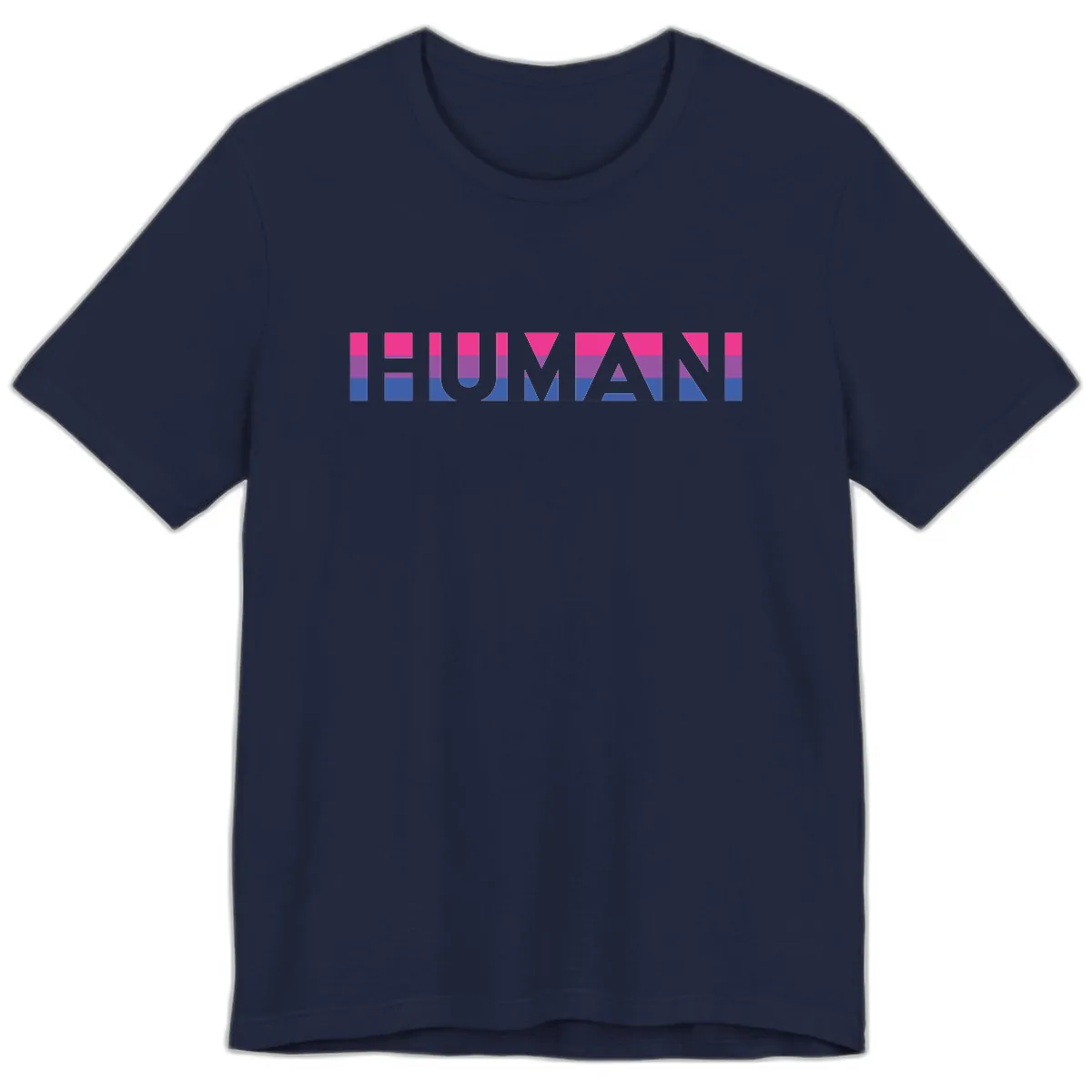 Human Pride Striped Design Premium T-Shirt in Navy