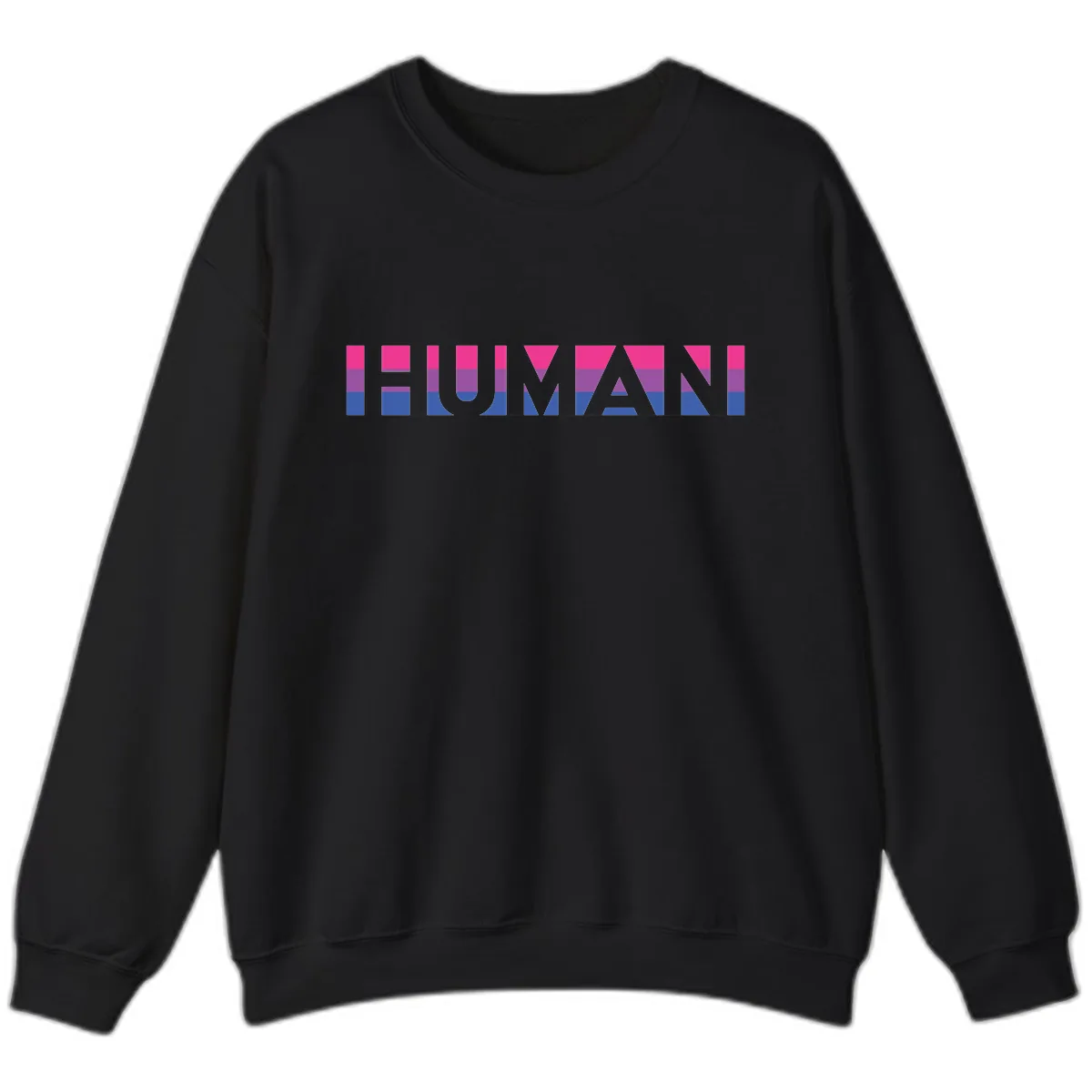 Human Pride Striped Design Sweatshirt in Black