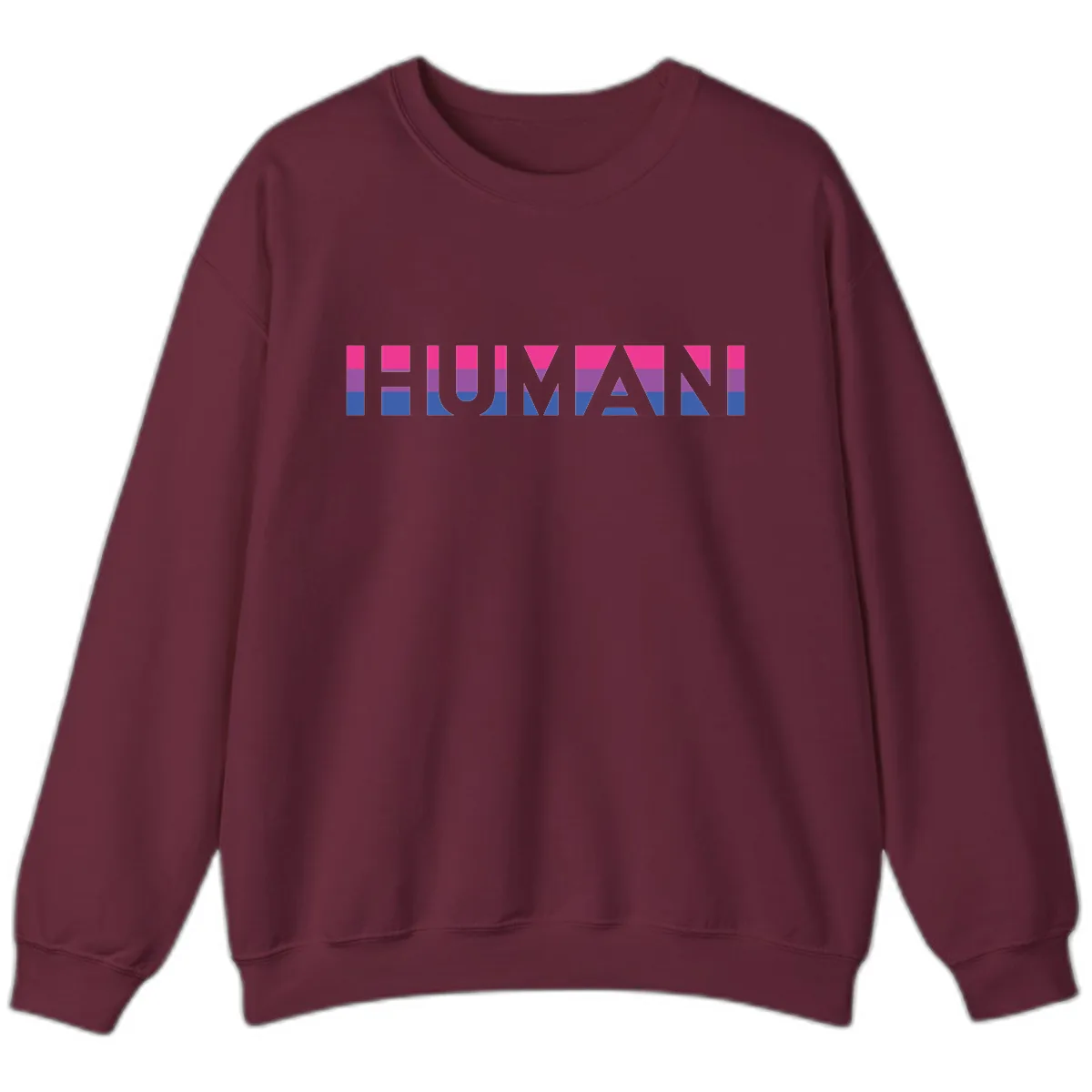 Human Pride Striped Design Sweatshirt in Maroon