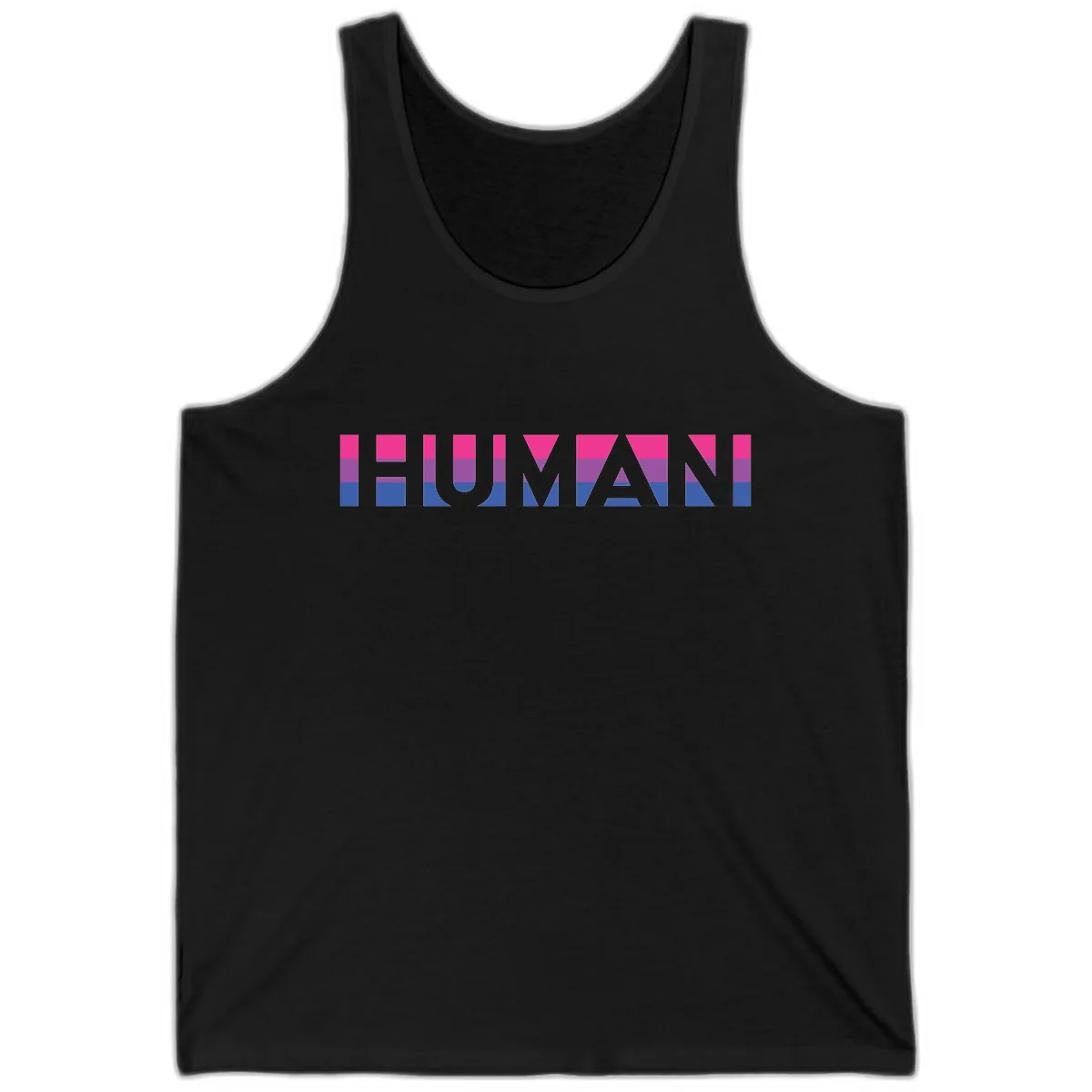 Human Pride Striped Design Tank in Black