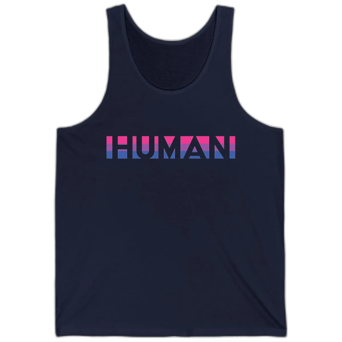 Human Pride Striped Design Tank in Navy