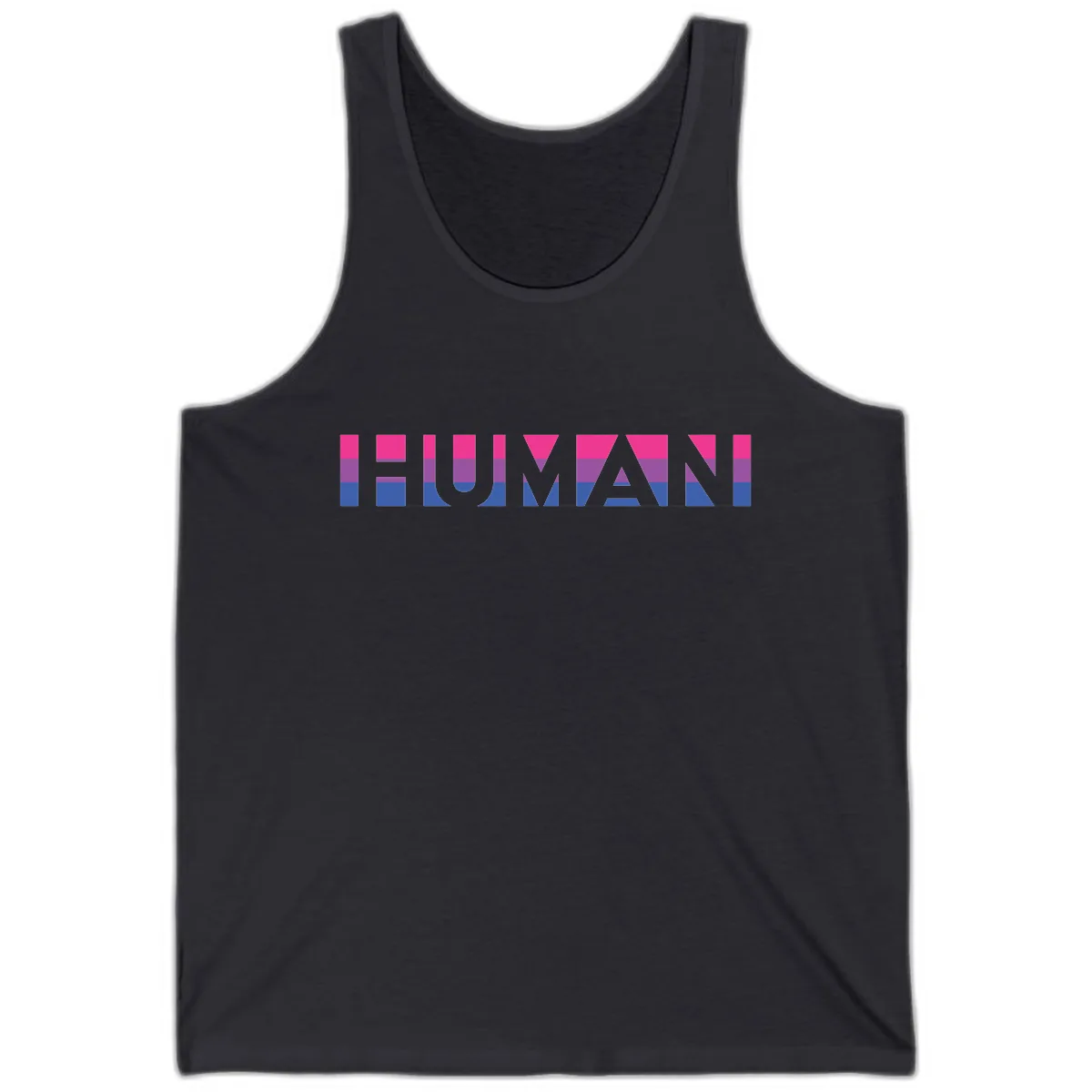 Human Pride Striped Design Tank in Dark Grey