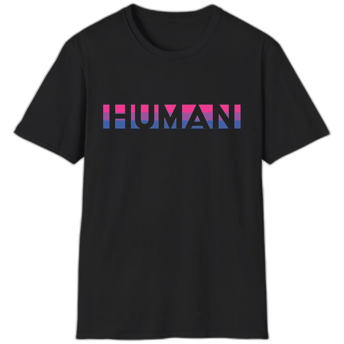 Human Pride Striped Design T-Shirt in Black