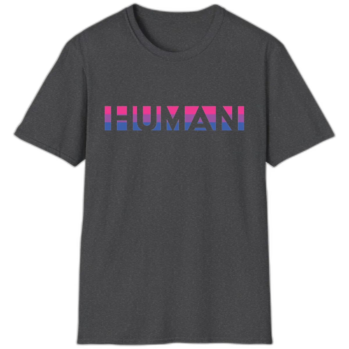 Human Pride Striped Design T-Shirt in Dark Heather