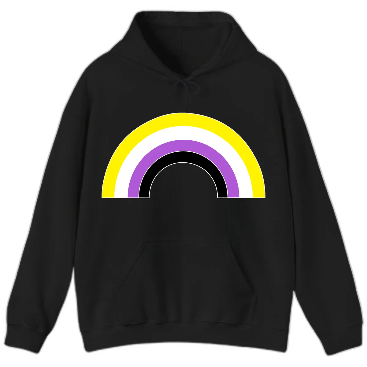 Concentric Pride Rainbow Arc Hoodie in Black