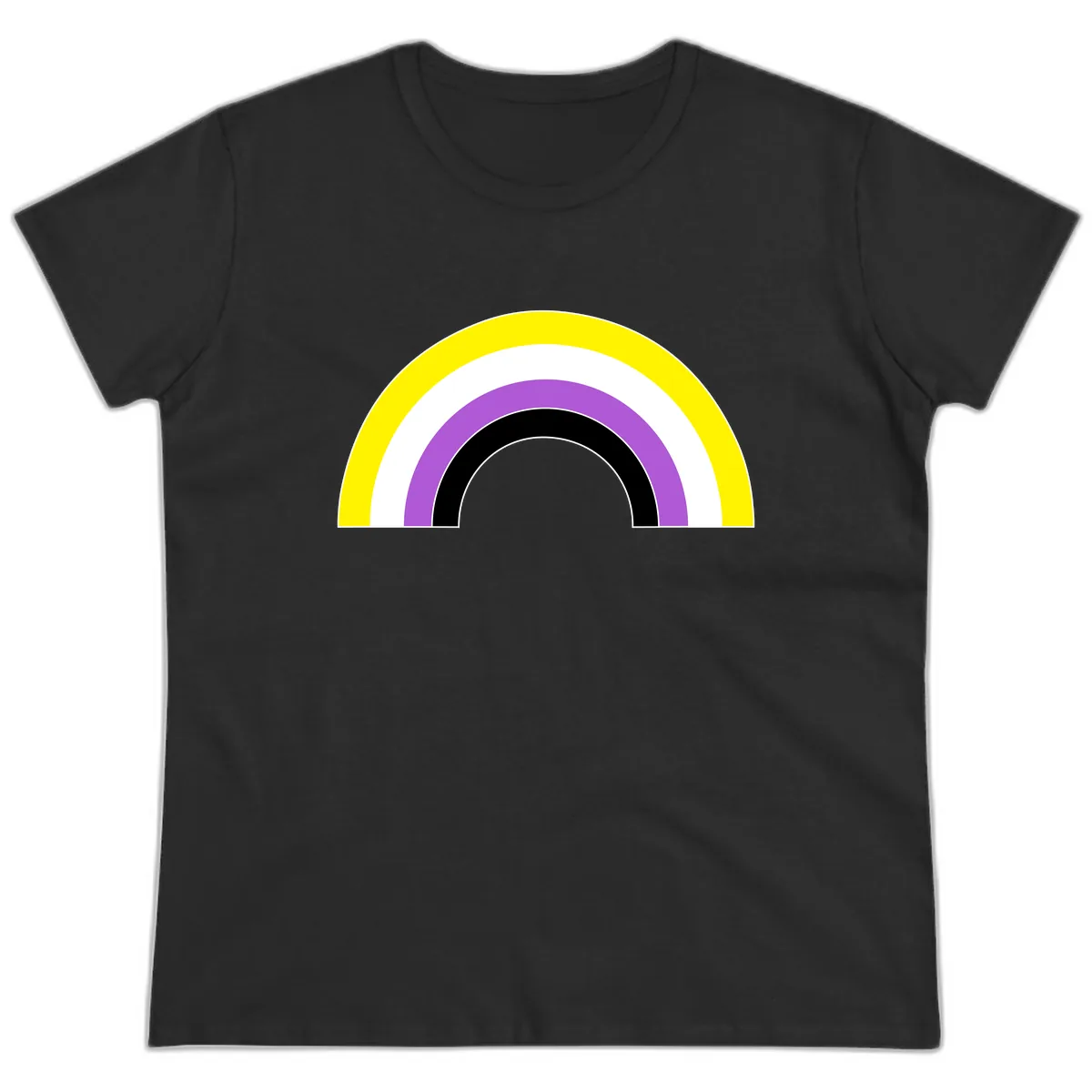 Concentric Pride Rainbow Arc Ladies Tee in Black