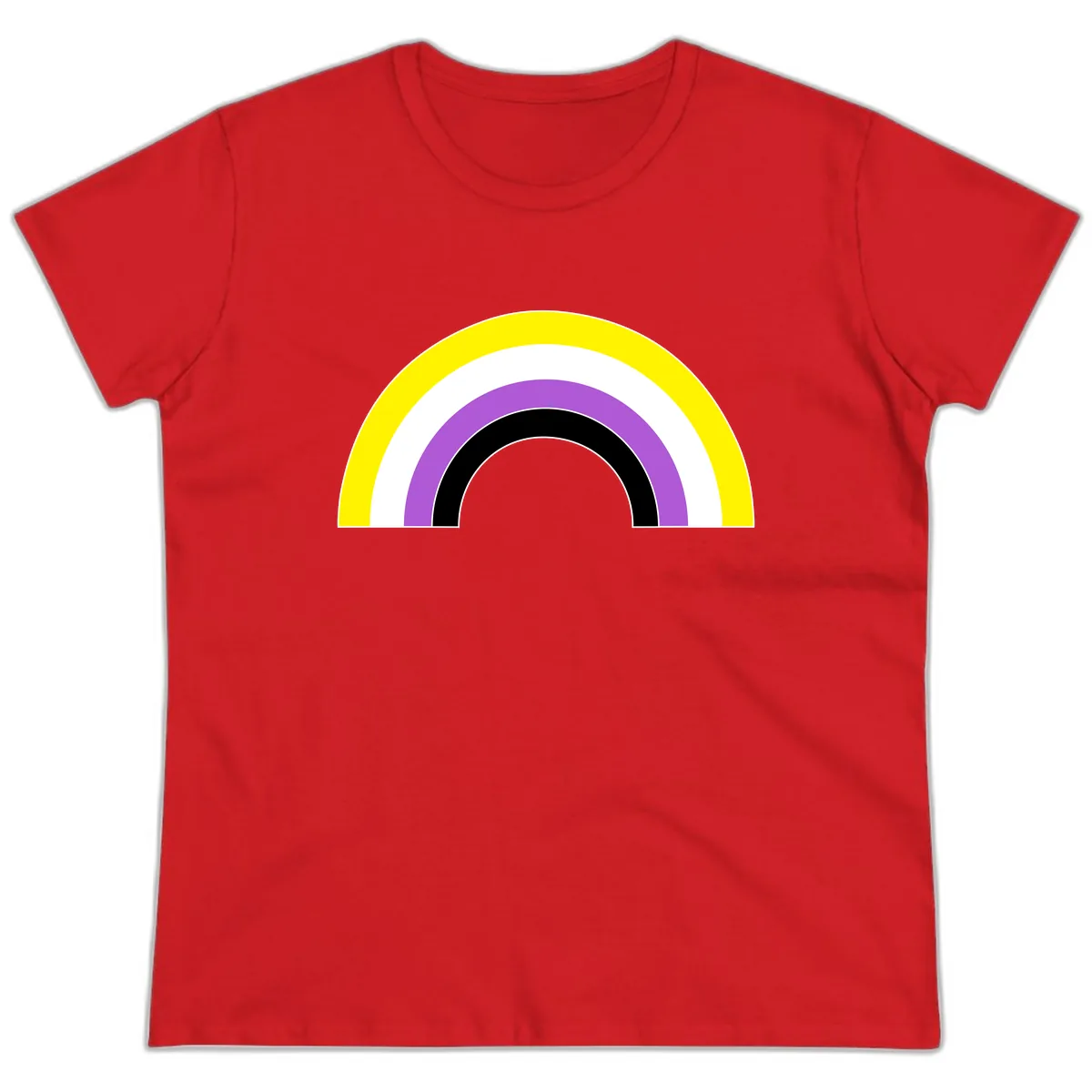 Concentric Pride Rainbow Arc Ladies Tee in Red