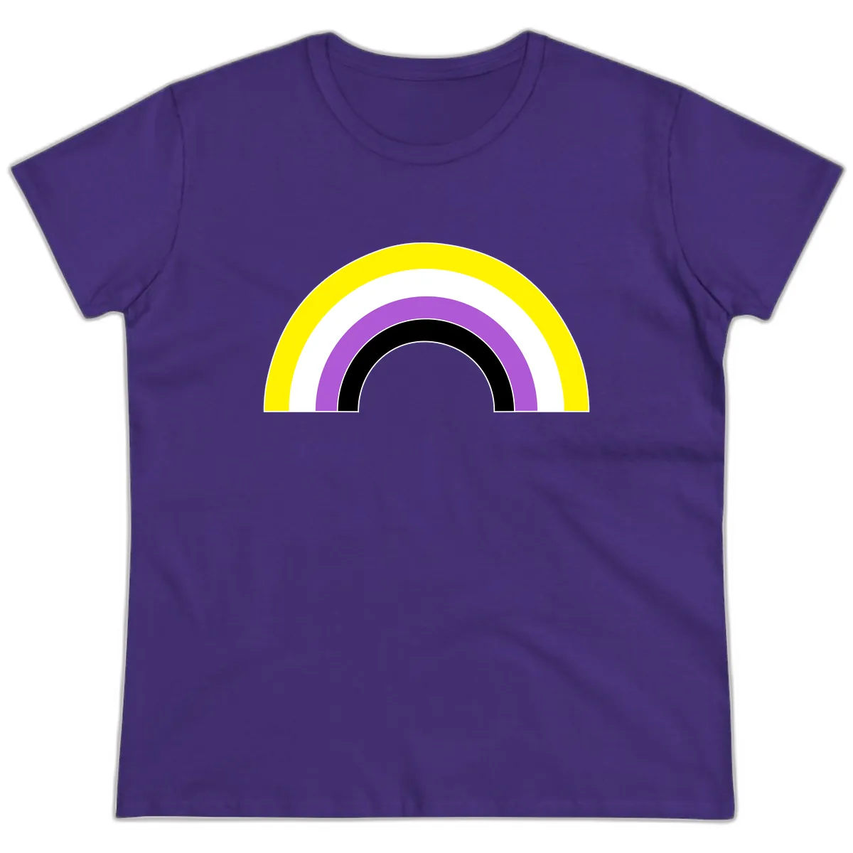 Concentric Pride Rainbow Arc Ladies Tee in Purple