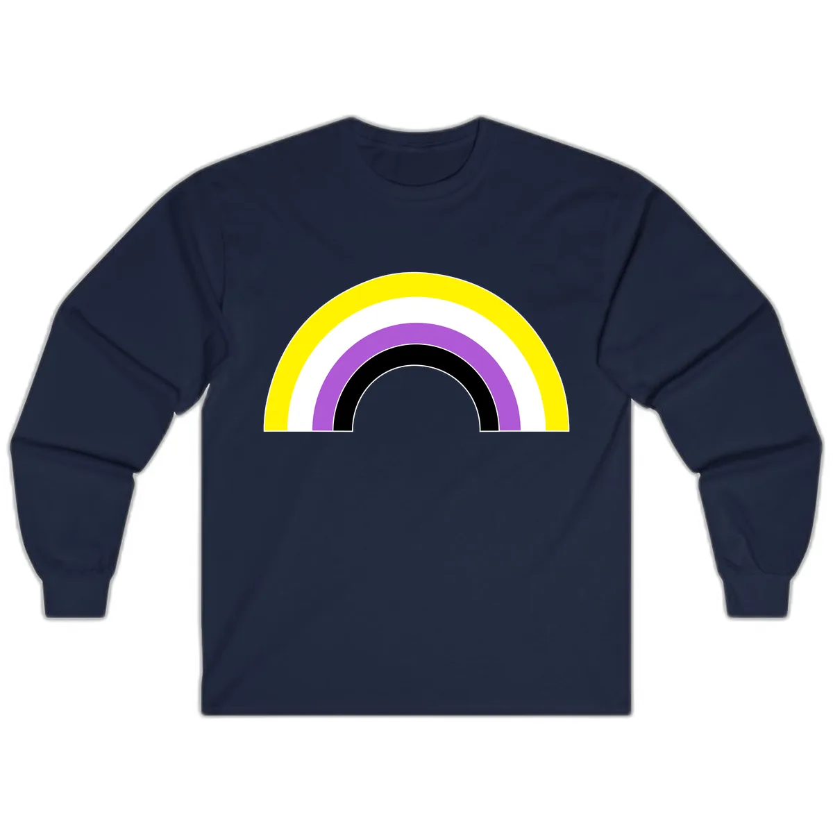 Concentric Pride Rainbow Arc Long Sleeve in Navy