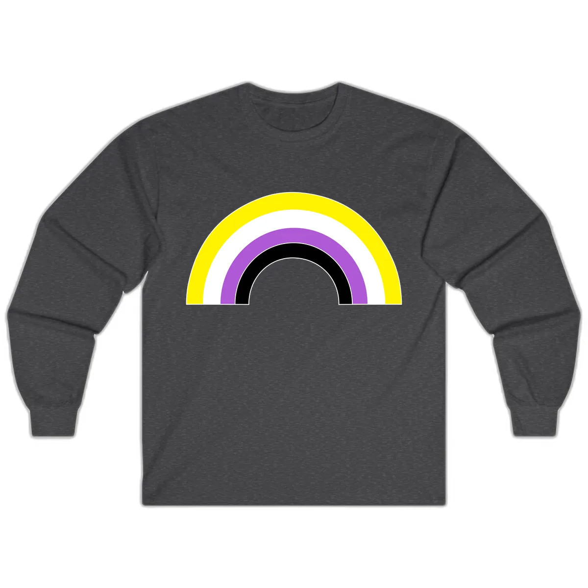 Concentric Pride Rainbow Arc Long Sleeve in Dark Heather