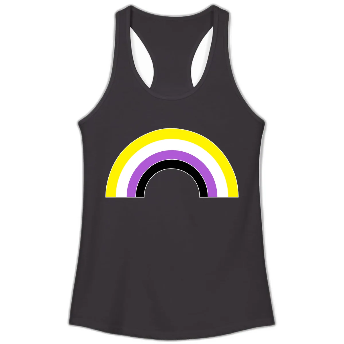 Concentric Pride Rainbow Arc Ladies Tank in Black