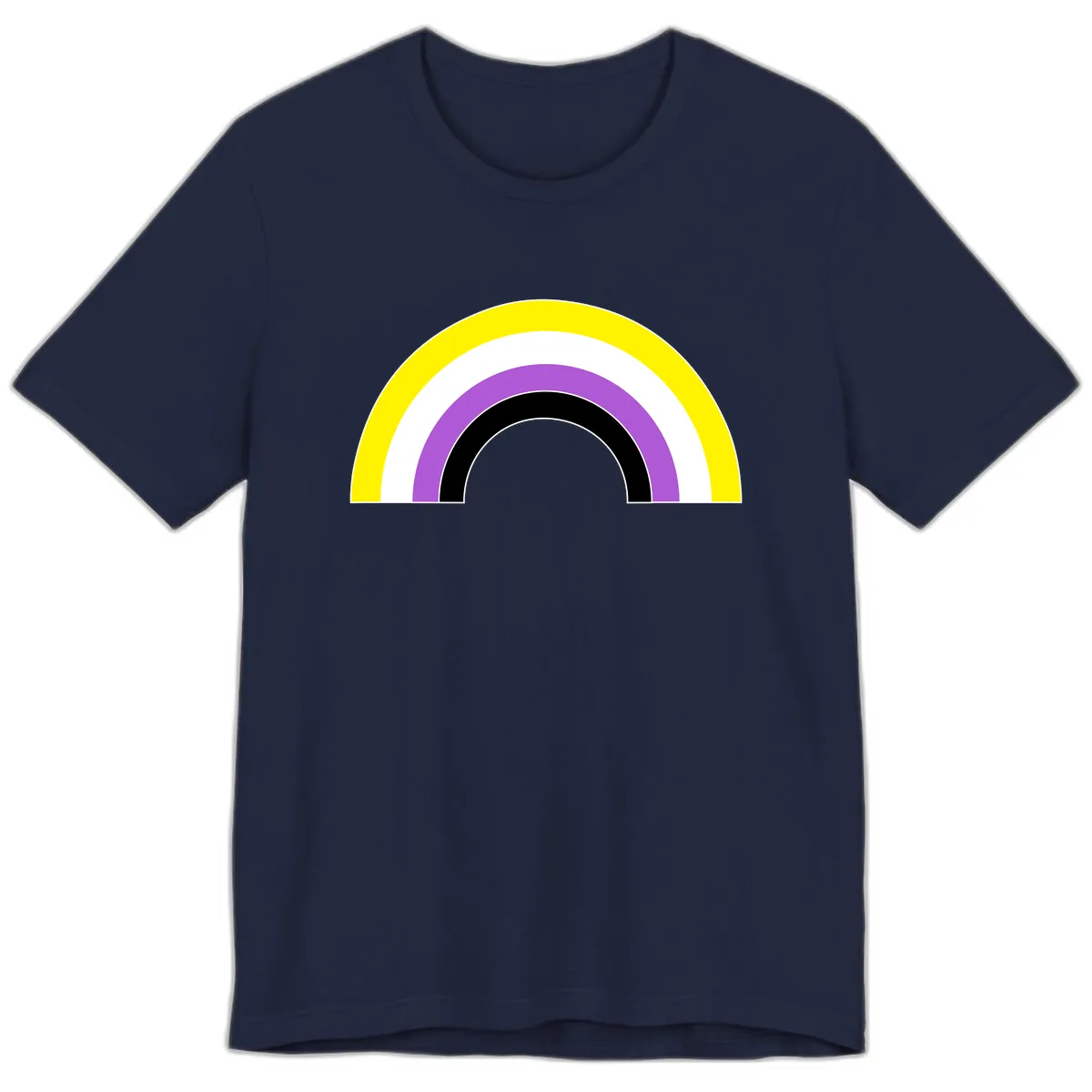 Concentric Pride Rainbow Arc Premium T-Shirt in Navy