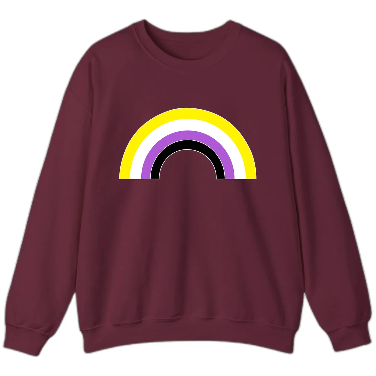 Concentric Pride Rainbow Arc Sweatshirt in Maroon