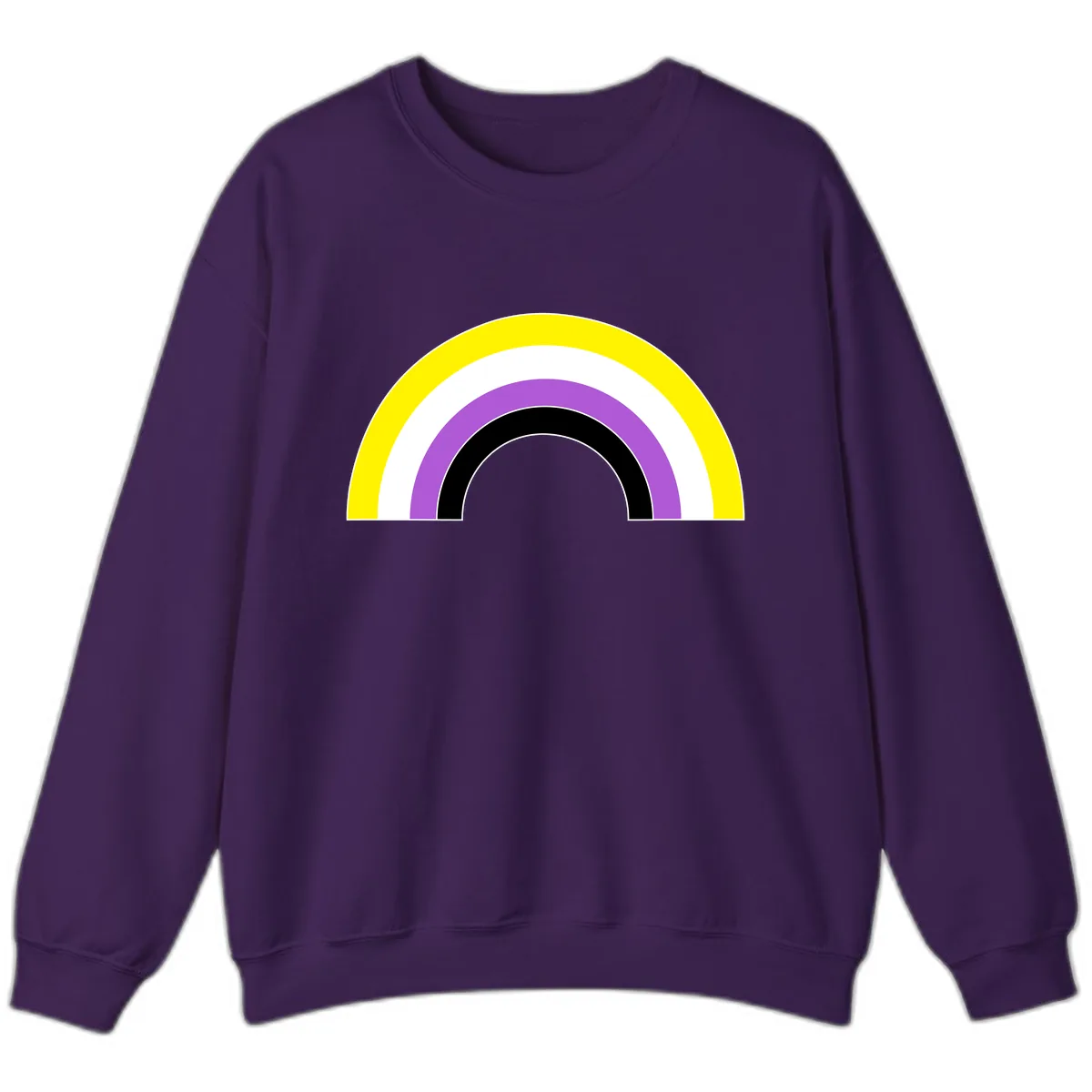Concentric Pride Rainbow Arc Sweatshirt in Purple