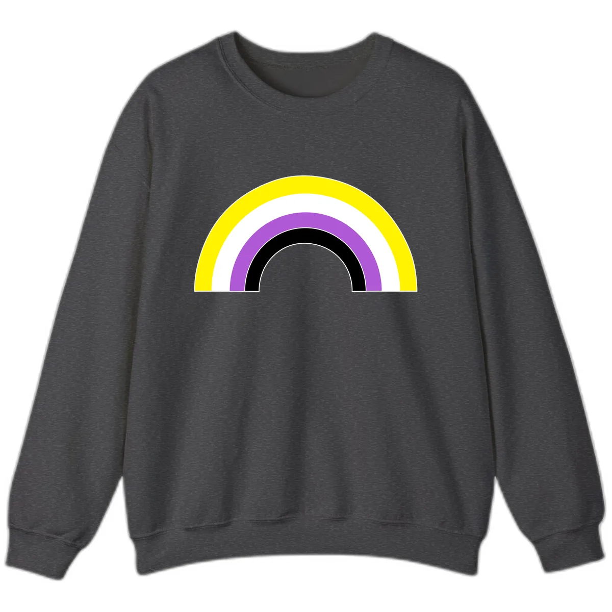 Concentric Pride Rainbow Arc Sweatshirt in Dark Heather
