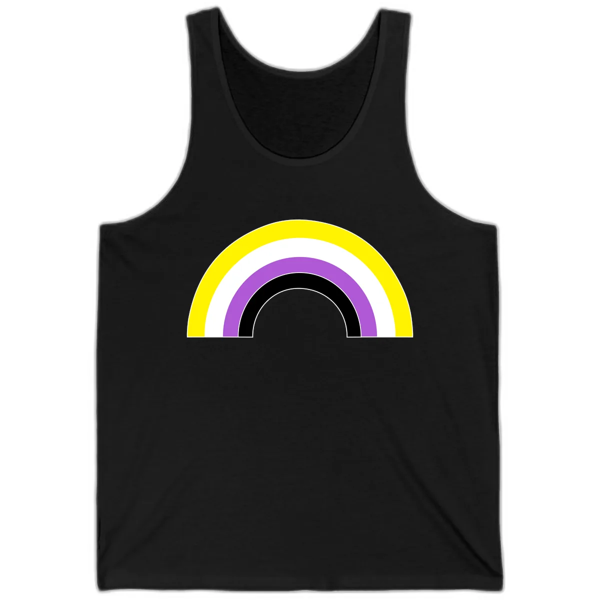 Concentric Pride Rainbow Arc Tank in Black