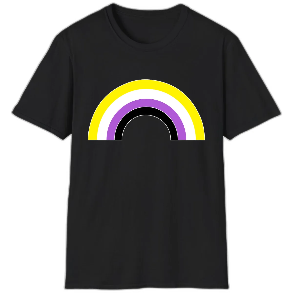 Concentric Pride Rainbow Arc T-Shirt in Black