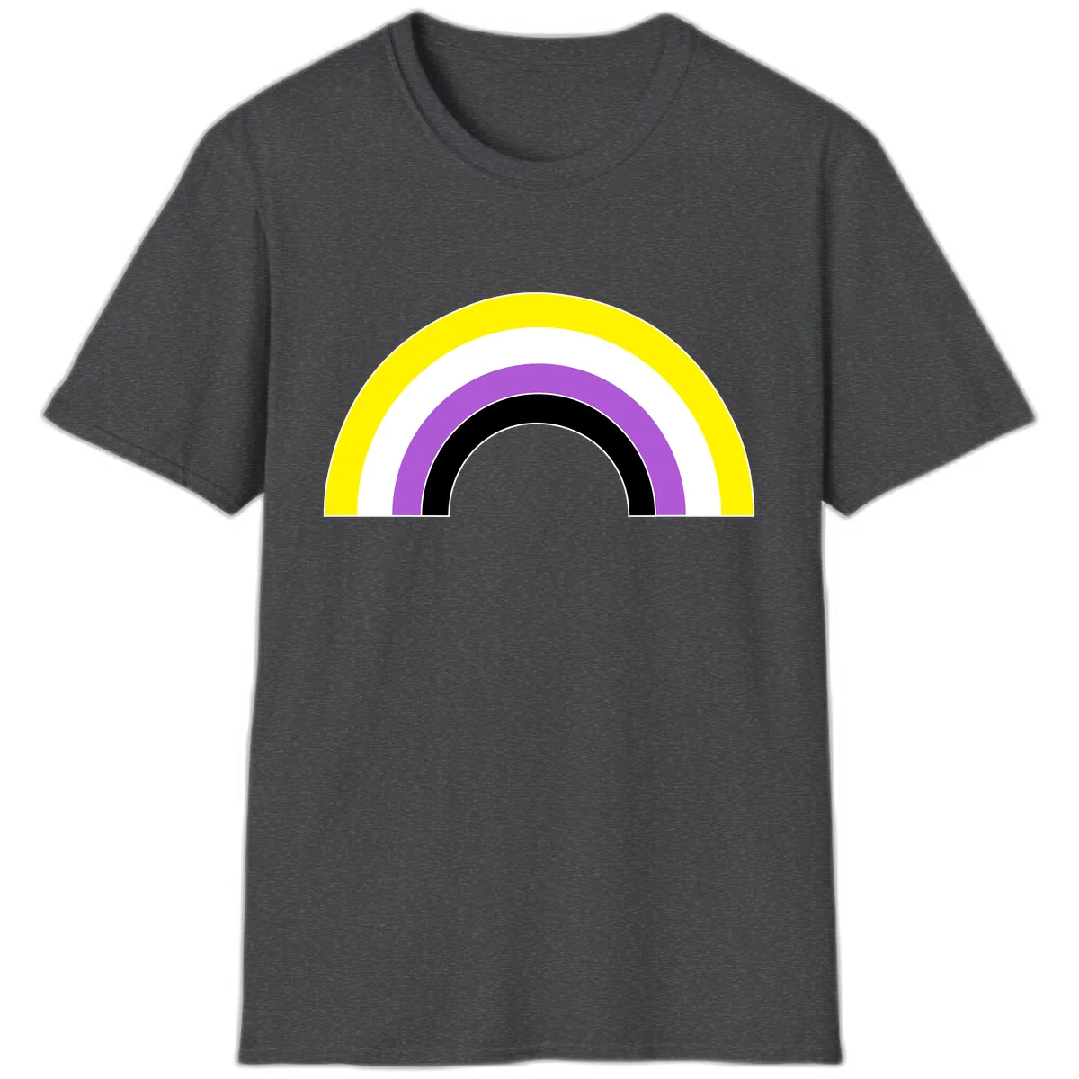 Concentric Pride Rainbow Arc T-Shirt in Dark Heather
