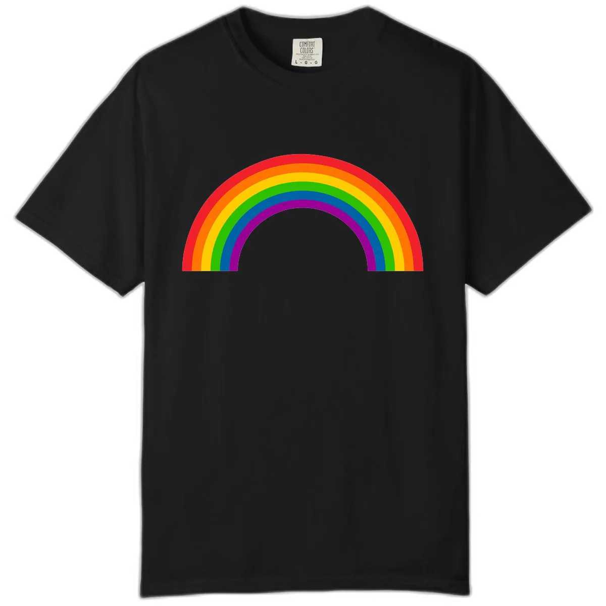 Classic Rainbow Pride Arc Comfort Color in Black