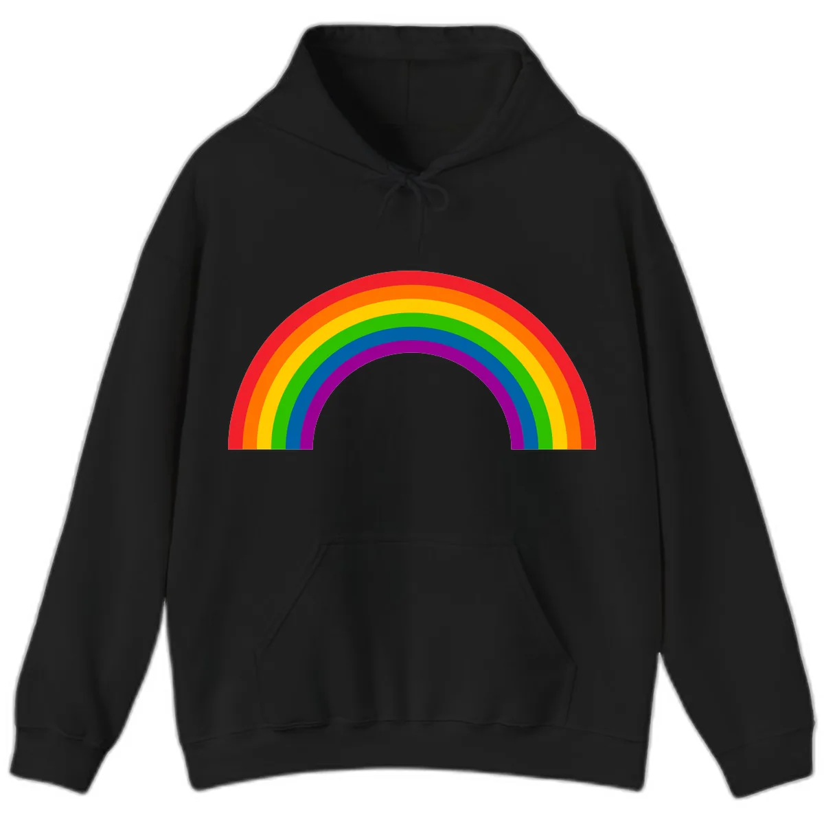 Classic Rainbow Pride Arc Hoodie in Black